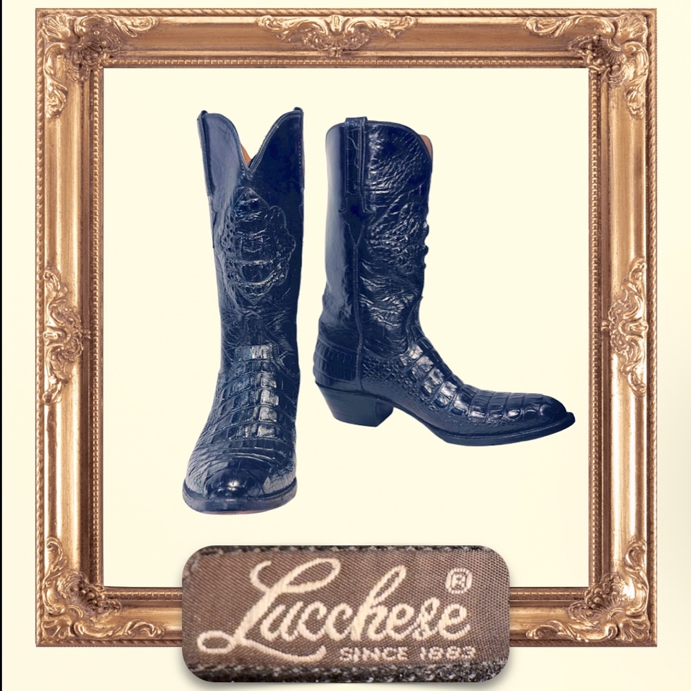 Lucchese Men’s Classic Style 2001 Custom Caiman Hornback Cut 9.5D